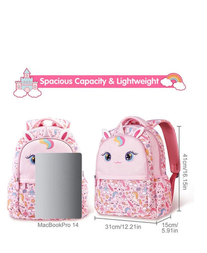 Nohoo - 16" Unicorn School Backpack - Pink