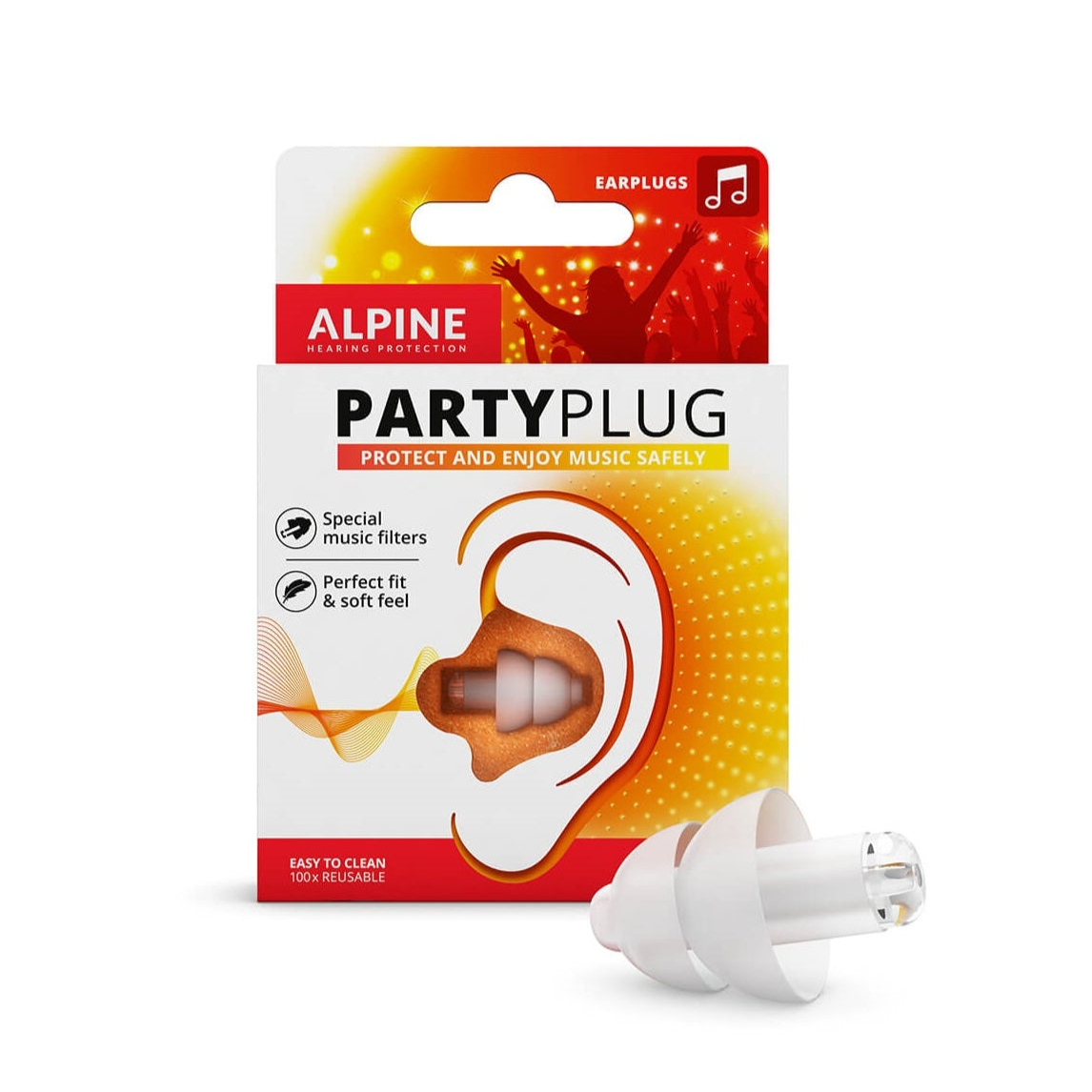 سدادات أذن شفافة من شركة Alpine - PartyPlug