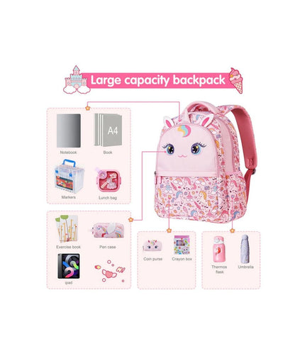 Nohoo - 16" Unicorn School Backpack - Pink