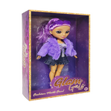 Kaiwell - Fashion Doll Purple Poseable W/Galsses Glam Girlz 9"
