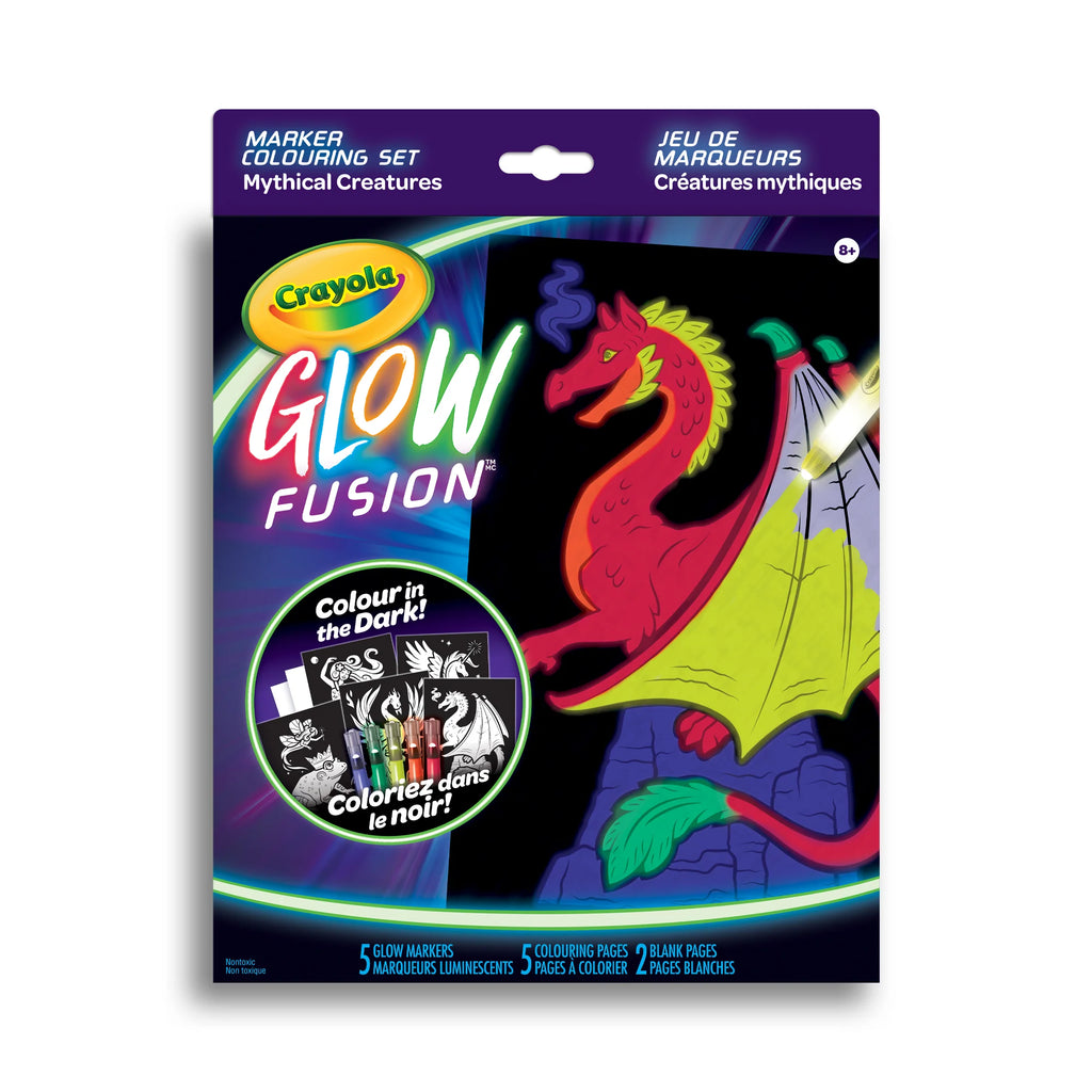 Crayola Glow Fusion, Marker Coloring Set, Mythical Creatures
