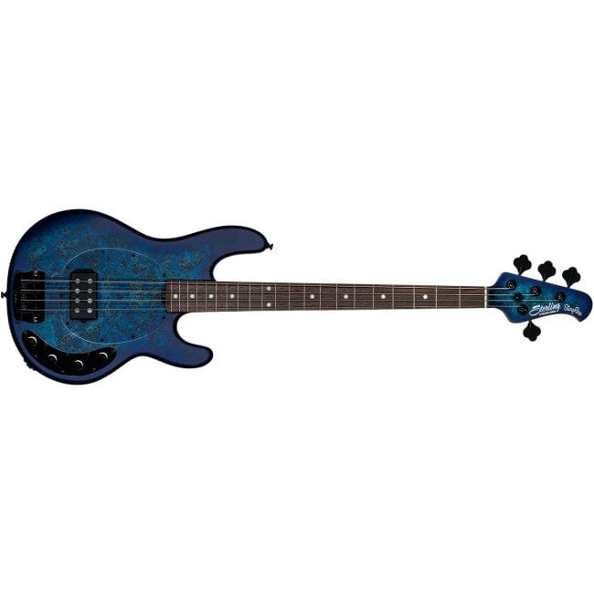 Sterling By Music Man guitar Sterling by Music Man StingRay RAY34PB Electric Bass Guitar - Neptune Blue Satin