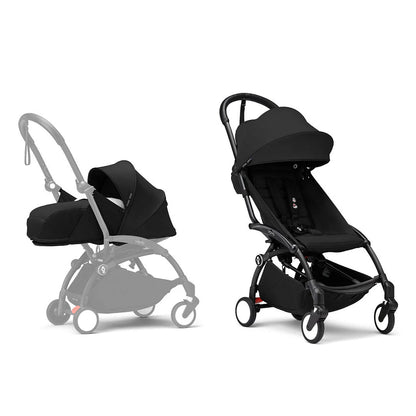 Stokke YOYO3 Black Frame & 0+ & 6+ Black Bundle