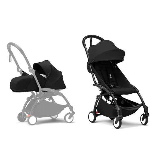 Stokke YOYO3 Black Frame & 0+ & 6+ Black Bundle
