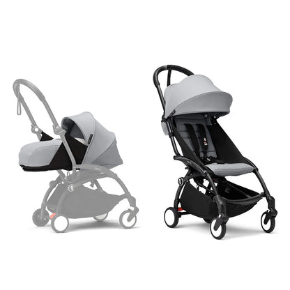 Stokke YOYO3 Black Frame & 0+ & 6+ Stone Bundle
