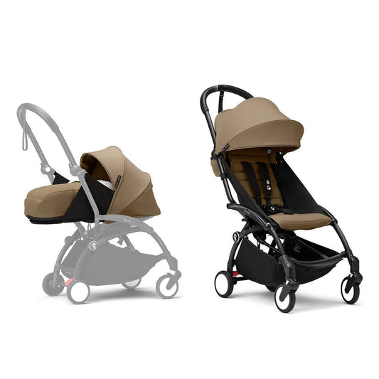 Stokke YOYO3 Black Frame & 0+ & 6+ Taupe Bundle