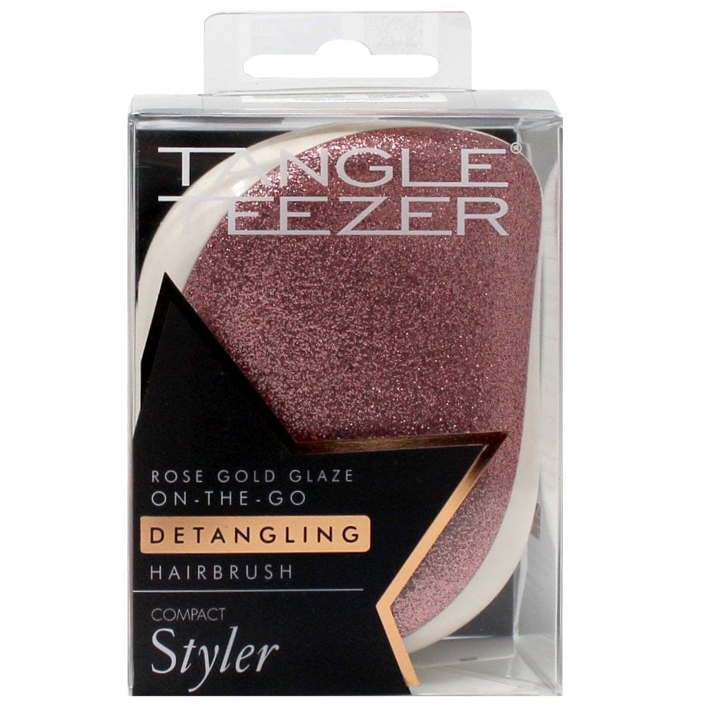 Tangle Teezer Hair Brush Compact Glitter Rose / Rose Gold Glaze