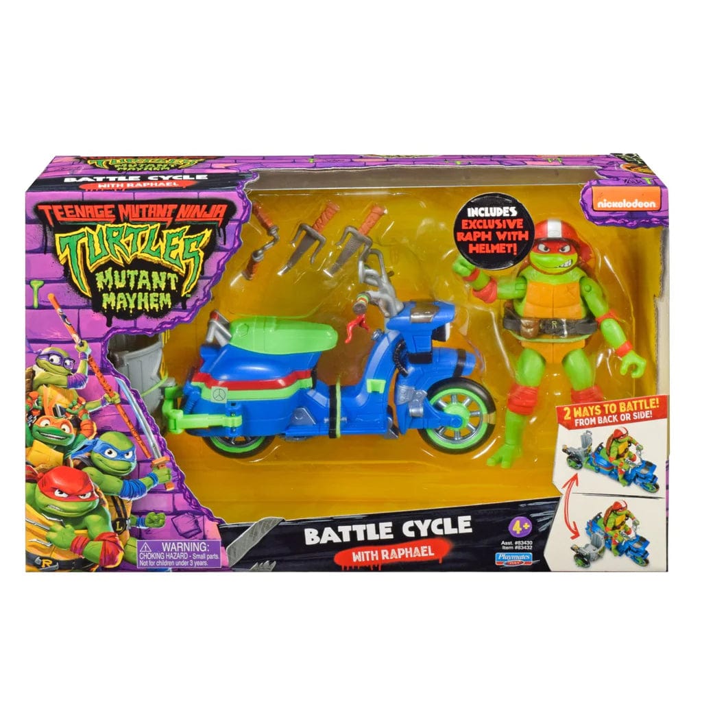 Teenage Mutant Ninja Turtles Action Figures TMNT Battle Cycle With Raphael