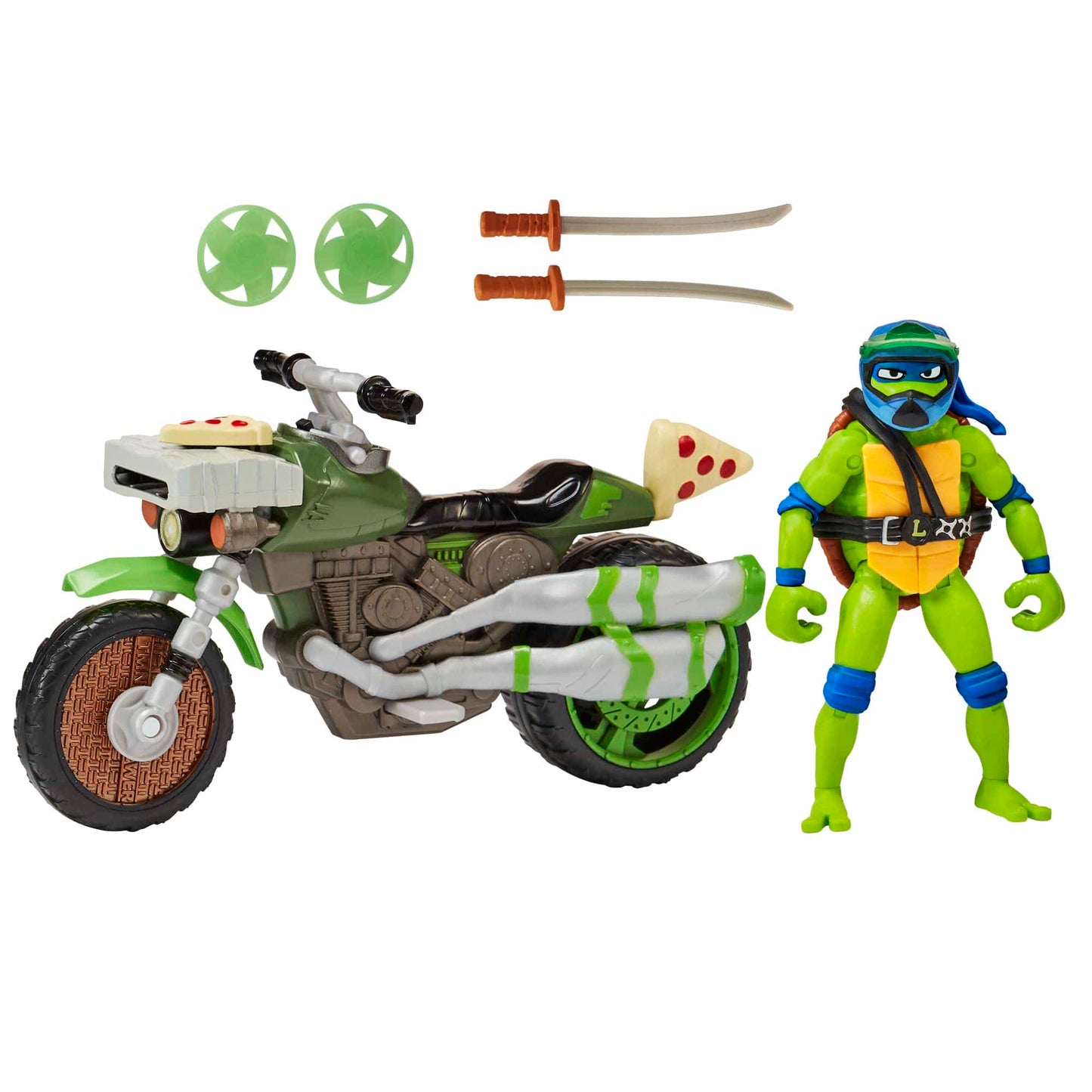 Teenage Mutant Ninja Turtles Action Figures TMNT Ninja Kick Cycle With Leonardo