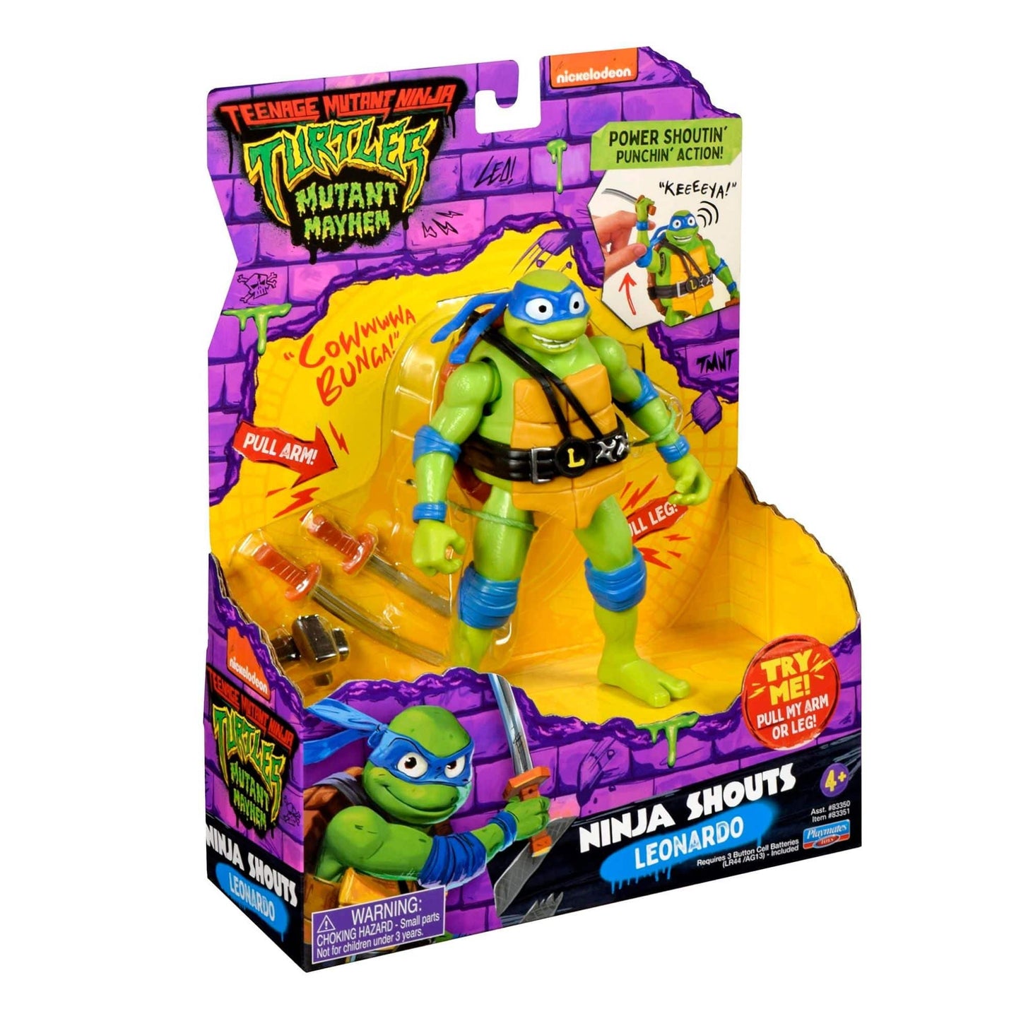 Teenage Mutant Ninja Turtles Action Figures TMNT Ninja Shouts Leonardo