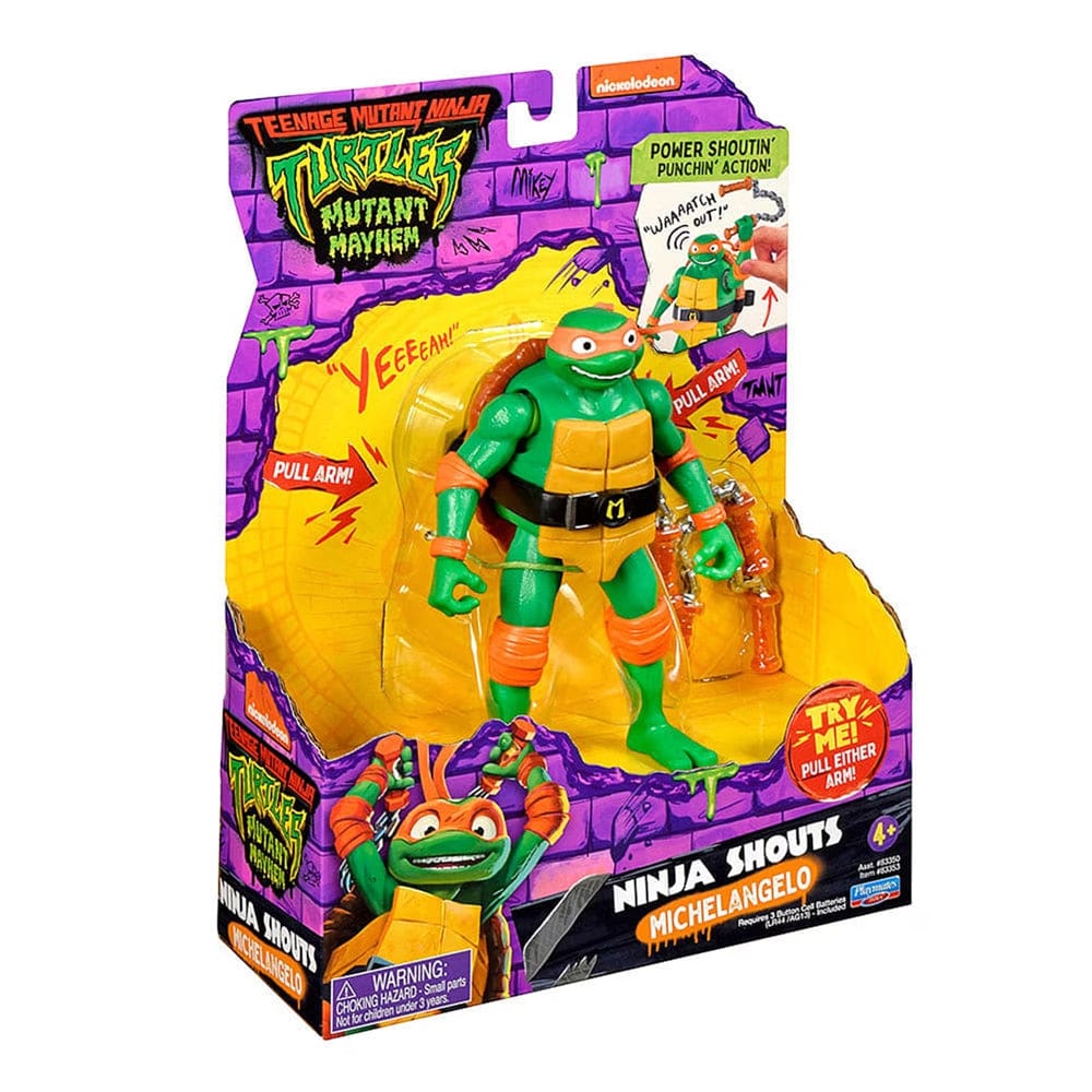 Teenage Mutant Ninja Turtles Action Figures TMNT Ninja Shouts Michelangello