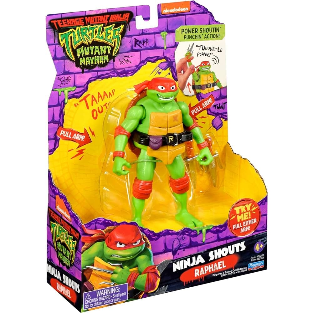 Teenage Mutant Ninja Turtles Action Figures TMNT Ninja Shouts Raphael