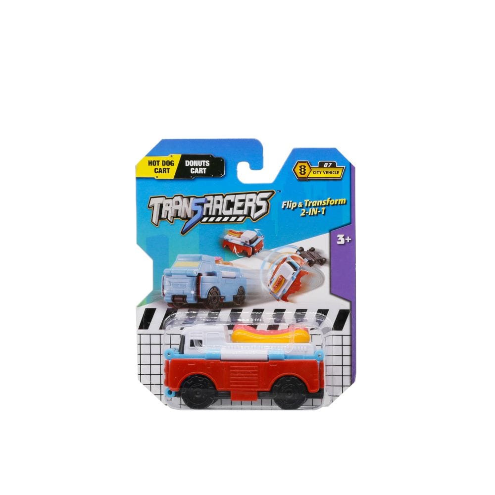 Transracers Car Toys 2-In-1 Flip Vehicle - Desert Cart To Hot Dog Car
