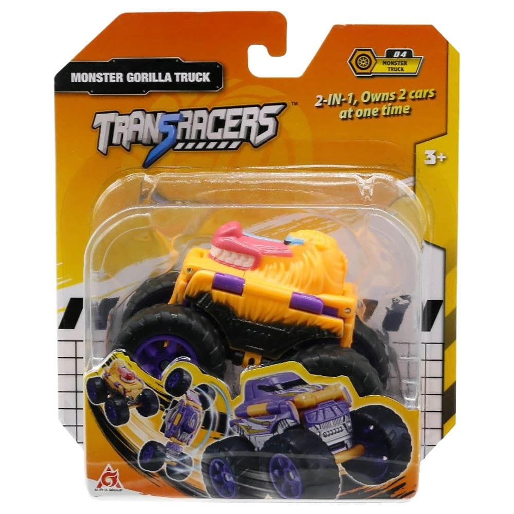 Transracers Car Toys 2-In-1 Flip Vehicle - Monster Gorilla Truck