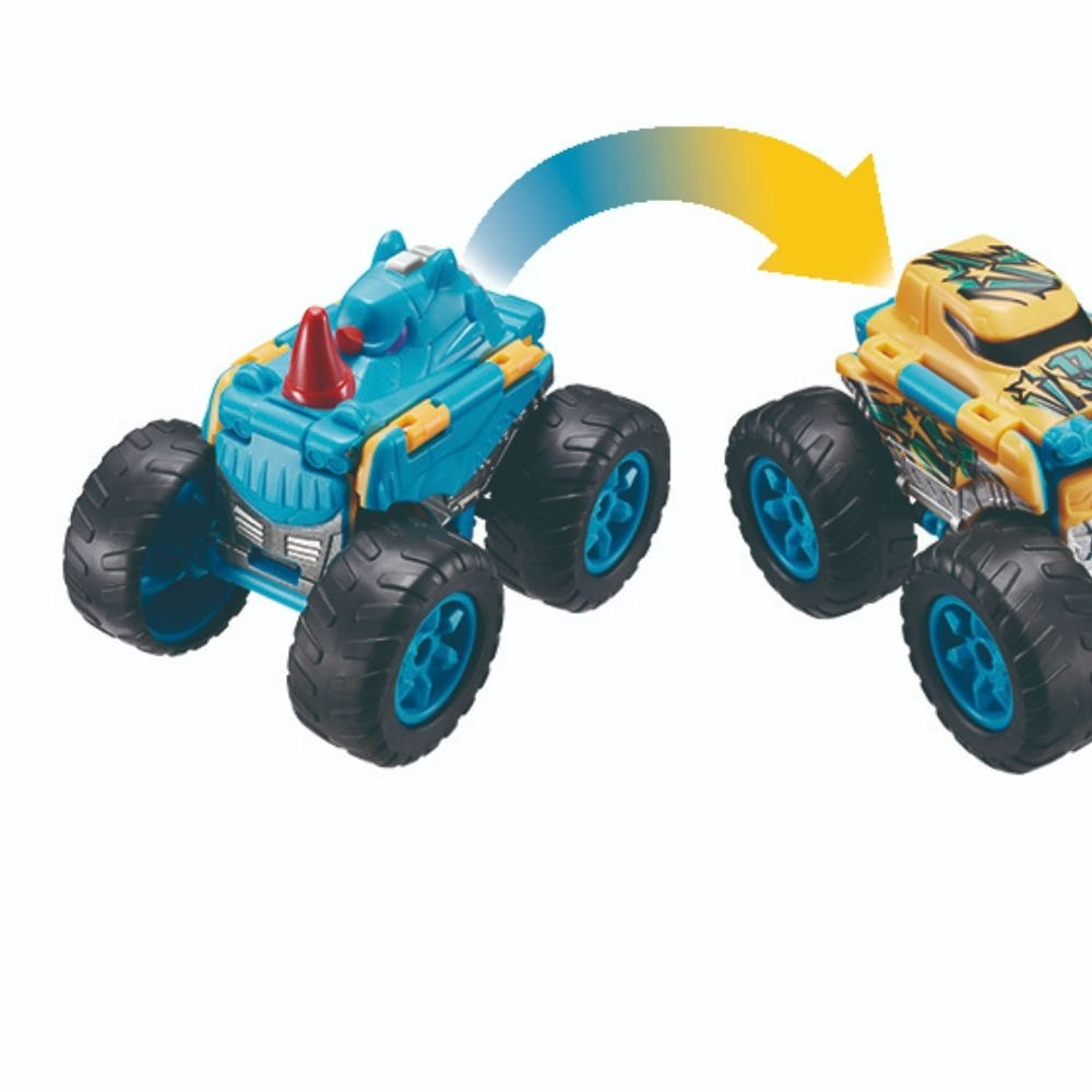 Transracers Car Toys 2-In-1 Flip Vehicle - Monster Rhinoceros Truck