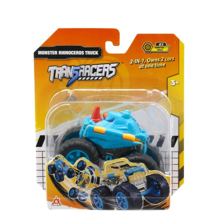 Transracers Car Toys 2-In-1 Flip Vehicle - Monster Rhinoceros Truck
