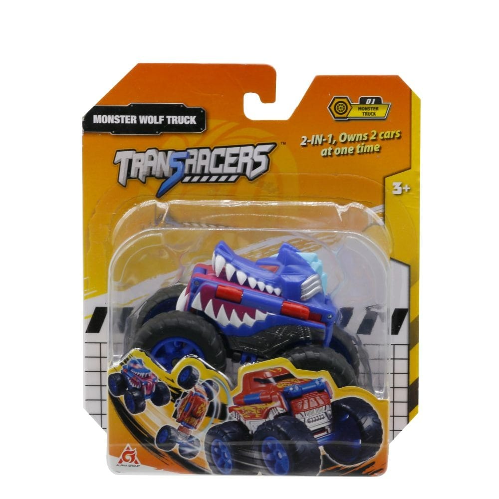Transracers Car Toys 2-In-1 Flip Vehicle - Monster Wolf Truck