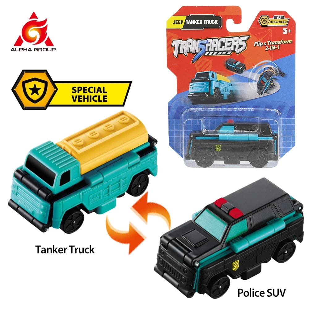 Transracers Car Toys 2-In-1 Transracres - Spl Vehicle - Jeep & Tanker Truck