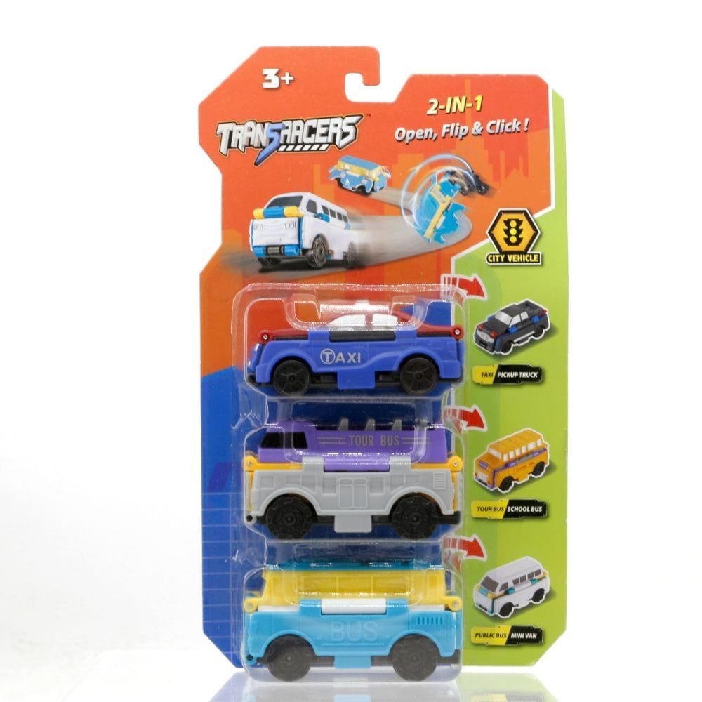 Transracers Car Toys 3Pcs Blister Card Pack Of City Vehicles