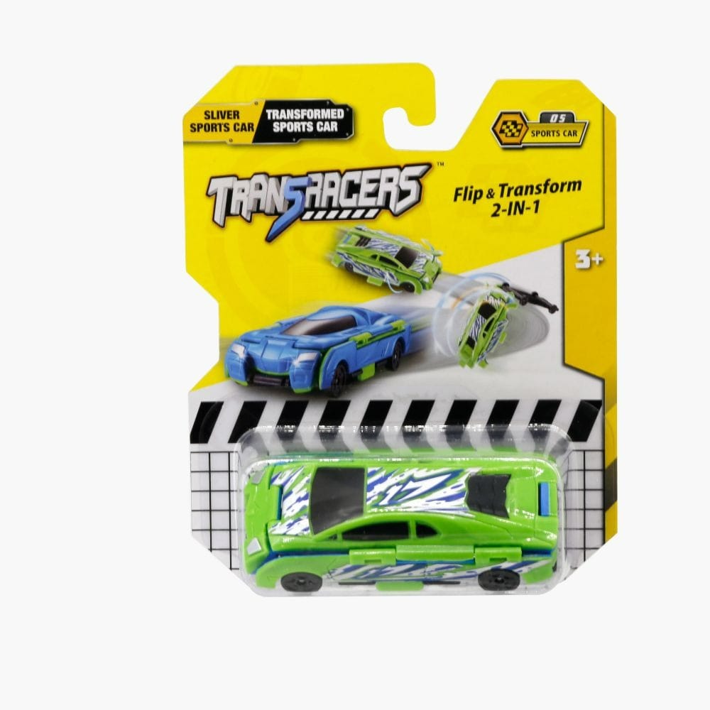 Transracers Car Toys Silver & Transformed Sports Car