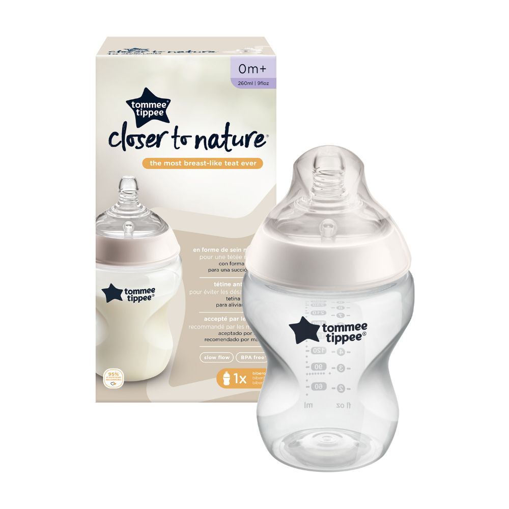 Tommee Tippee - Closer to Nature Feeding Bottle, 260ml x 1  - Clear