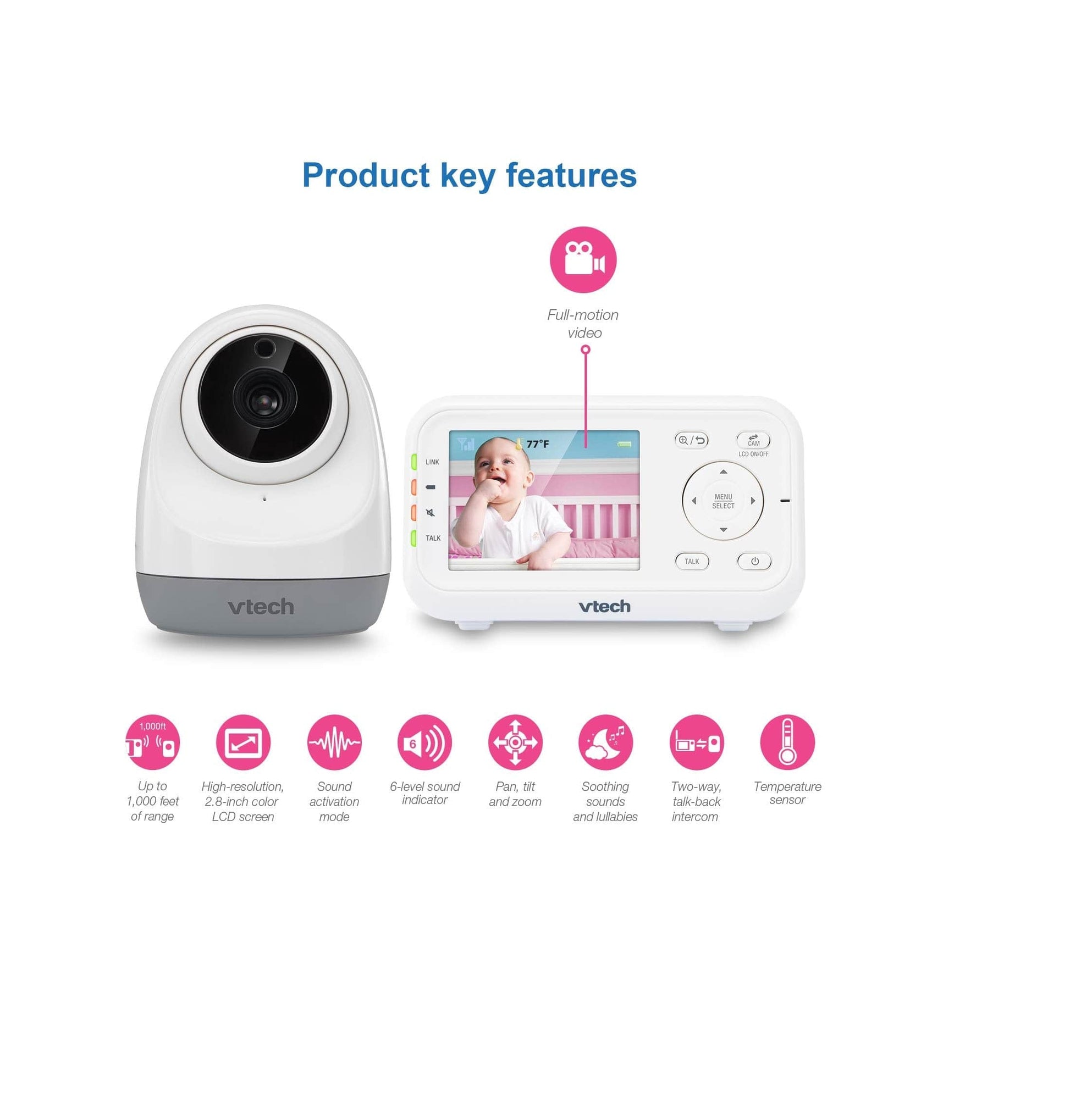 VTech Toys VTech 2.8 Pan & Tilt Video Baby Monitor
