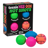 Schylling - NeeDoh Hot Shot Teenie Squishy Stress Ball 4 Pack