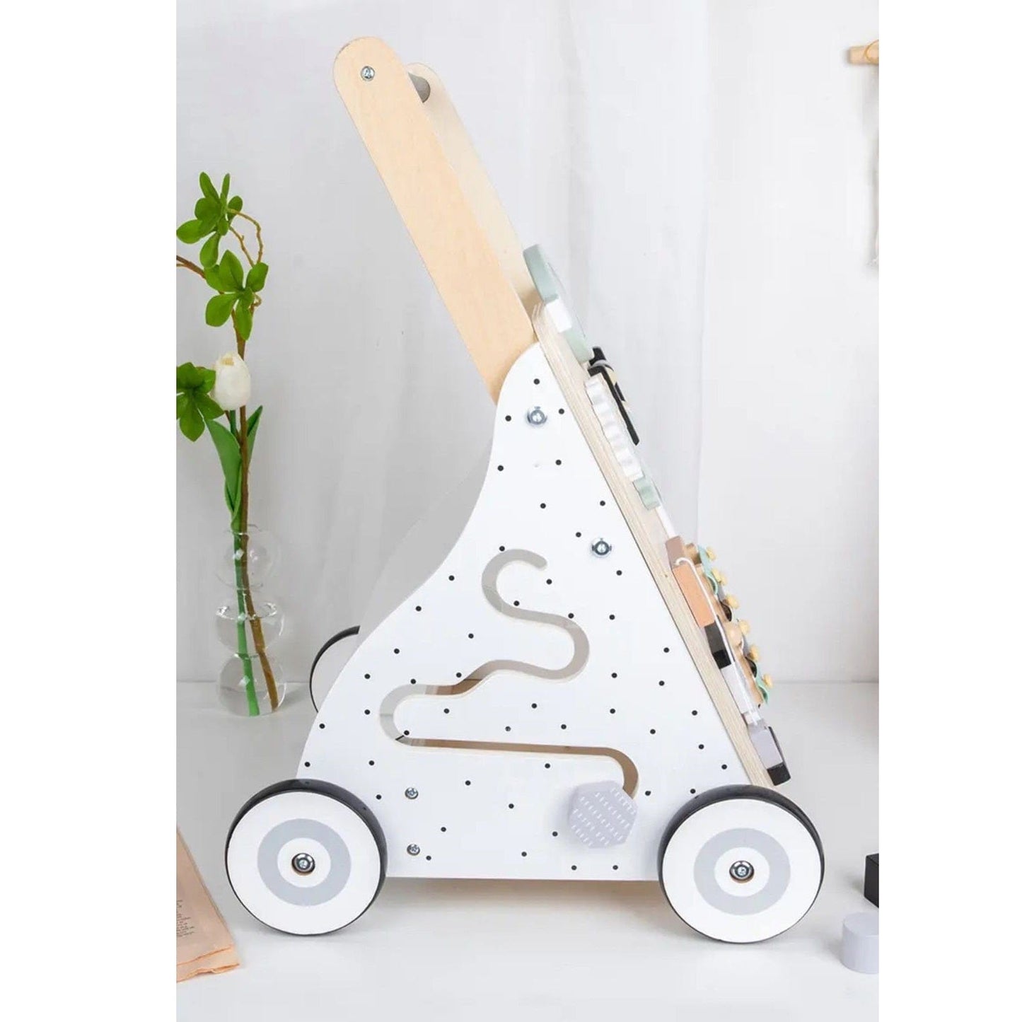 Woody Buddy Babies Woody Buddy - Walker with Busy Board - White