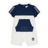 MOON 100% Cotton Short Sleeves Romper 6-9M Blue - Navy Sports