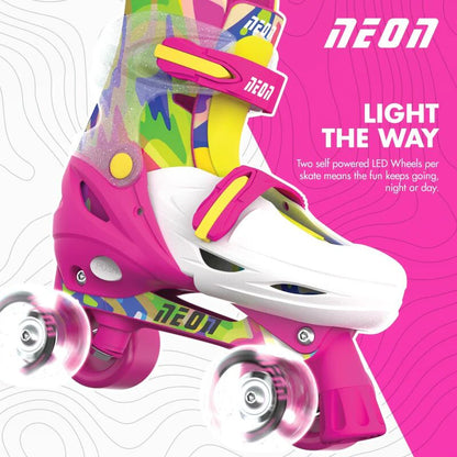 Neon Combo Skates (12-2) - Pink Yellow