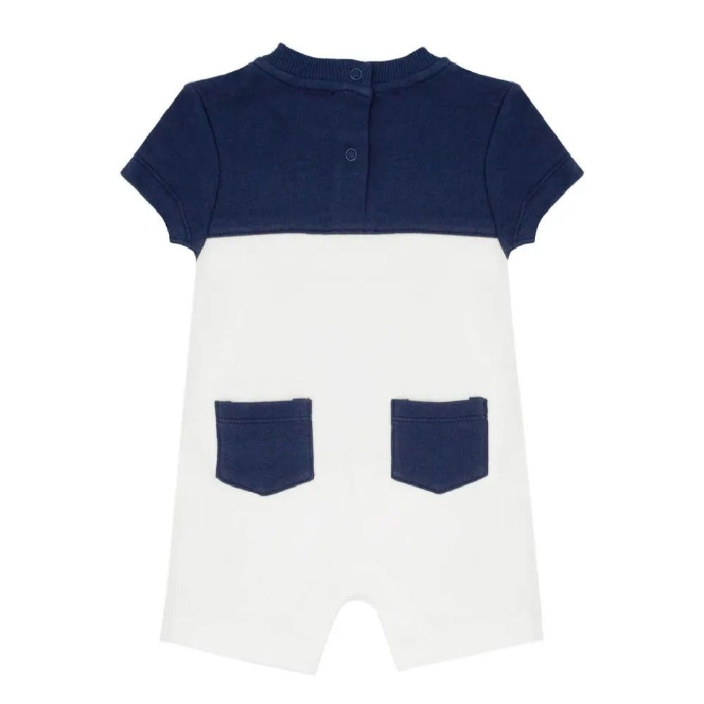 MOON 100% Cotton Short Sleeves Romper 0-3M Blue - Navy Sports