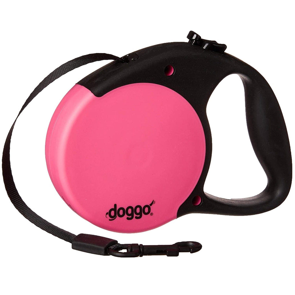 Alcott Pet Supplies Doggo Everyday Retractable Leash 4m, Small, Pink