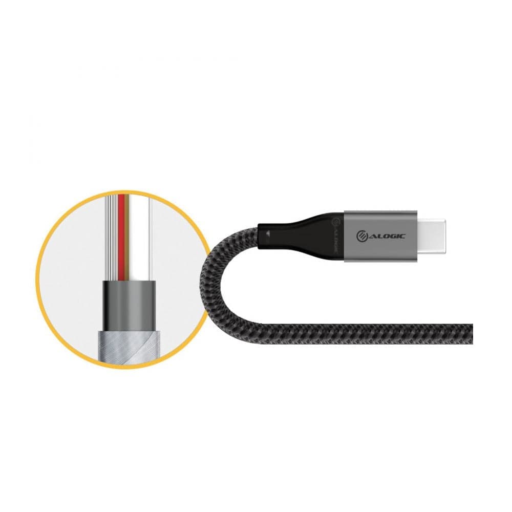 Alogic Electronics Alogic Super Ultra USB 2.0 USB-C to USB-A Cable - 30cm - 3A/480Mbps - Space Grey