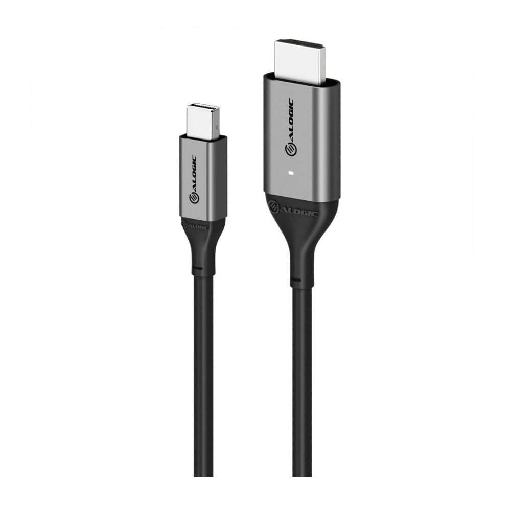 Alogic Electronics Alogic Ultra Mini DisplayPort 1.4 to HDMI 2.0 Cable 4K 60Hz - Active - 2M - Space Grey