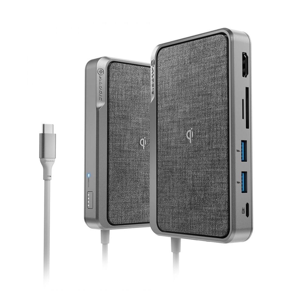 Alogic Electronics Alogic USB-C Dock UNI with Power Delivery, Power Bank + Wireless Charger - Space Grey