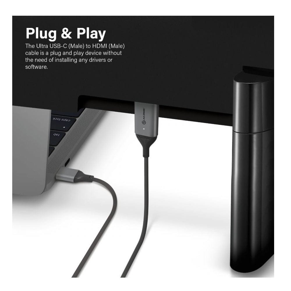 Alogic Electronics Alogic USB-C (Male) to HDMI (Male) Cable - Ultra Series - 4K 60Hz - Space Grey - 1m