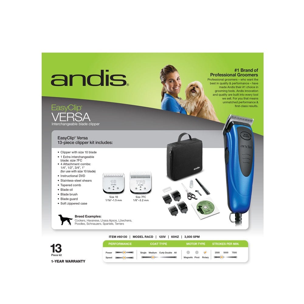 Andis Pet Supplies Andis Easyclip Versa 13-Piece Detachable Blade Pet Clipper Kit
