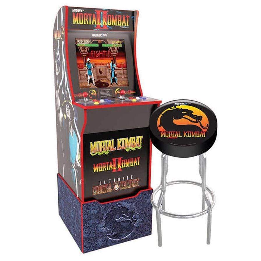 Arcade 1UP Gaming ARCADE 1UP- Arcade Mortal Kombat with Light-up Marquee, stool and Riser