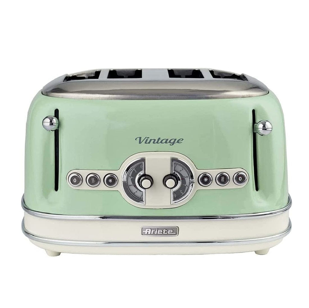 Ariete Appliances Products Ariete Vintage 4-Slice Toaster, Cream/Green 0156