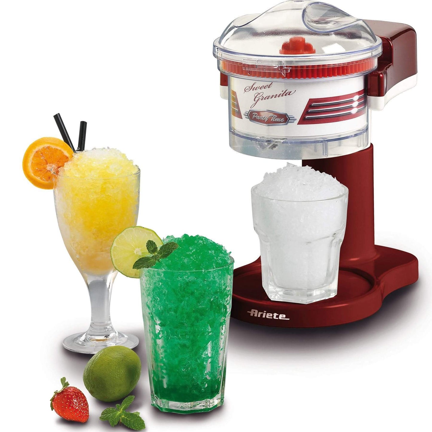 ARIETE Home & Kitchen ARIETE PARTY TIME GRANITA MAKER, RED 0078