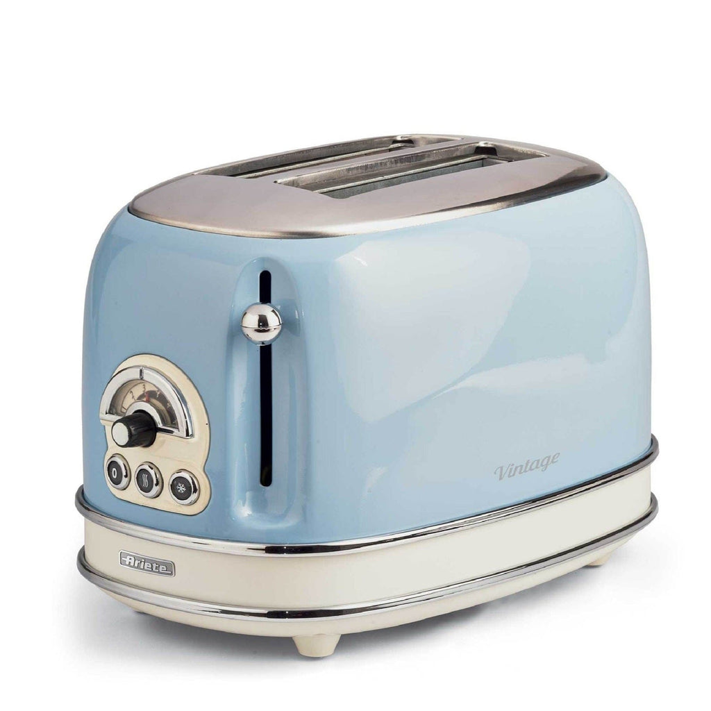 Ariete Home & Kitchen Ariete Vintage 2 - Slice Toaster, Cream/Blue 0155