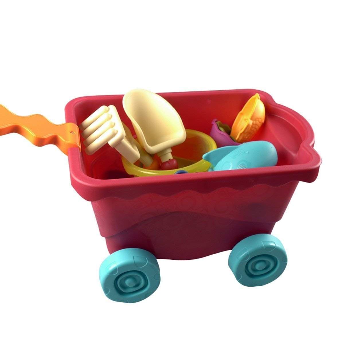 B.Toys Babies B.Toys B.Travel Beach Wagon, Translucent Red