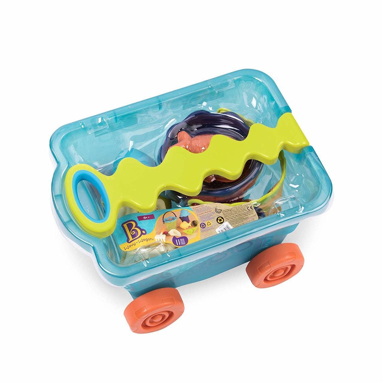 B.Toys Babies B.Toys B.Travel Beach Wagon, Translucent Sea