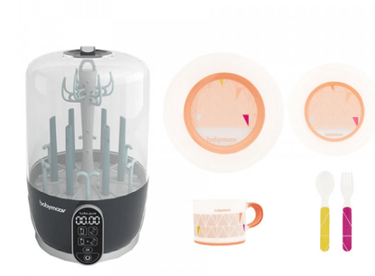 Babymoov - Turbo Pure Sterilizer Dryer + Peach Feeding Set