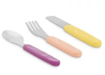 BabyMoov Babies Set of 3 inox cutlery 2nd age Peach