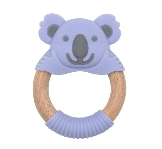 Babyworks Babies Baby works - Bibibaby Teething Ring - Kira Koala - Violet And Grey