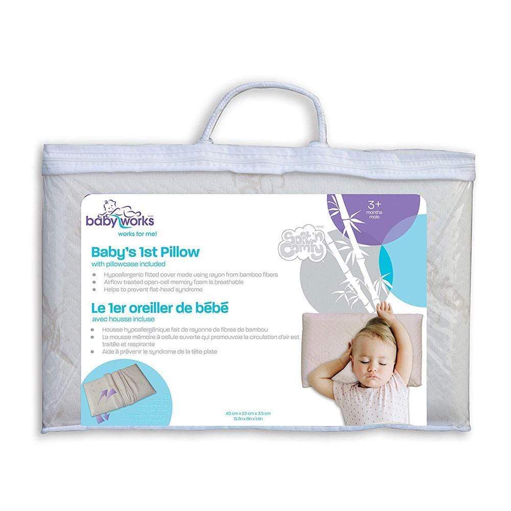 Babyworks Babies Babyworks - Baby's 1st Pillow With Bamboo Pillowcase (Removable) - White