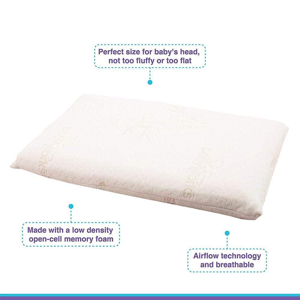 Babyworks Babies Babyworks - Baby's 1st Pillow With Bamboo Pillowcase (Removable) - White