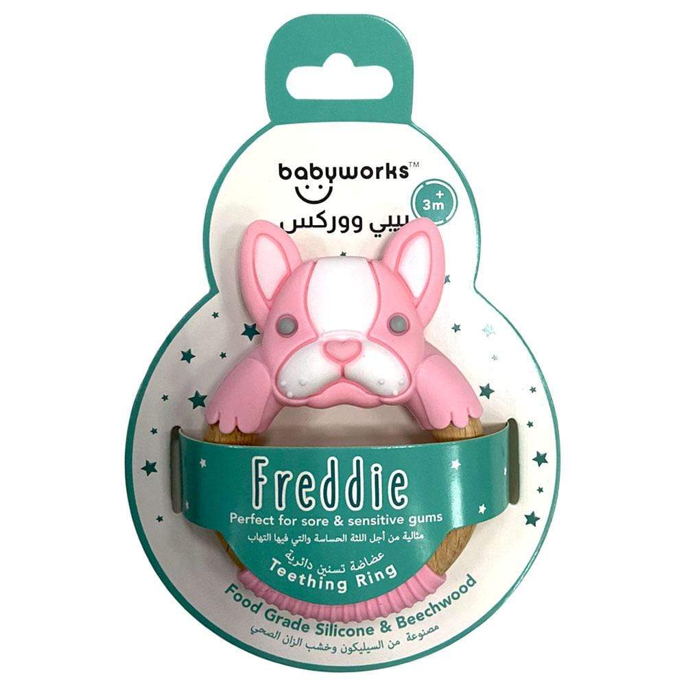 Babyworks Babies Babyworks - Bibibaby Teething Ring - Frankie Frenchie -Pink And White