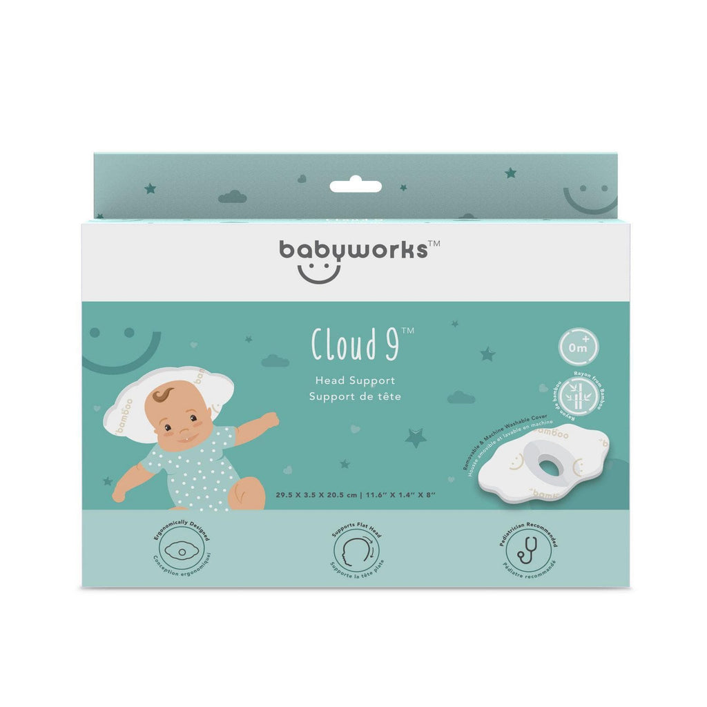 Babyworks Babies Babyworks - Cloud 9™ Head Support With Bamboo Cover (Removable) - White